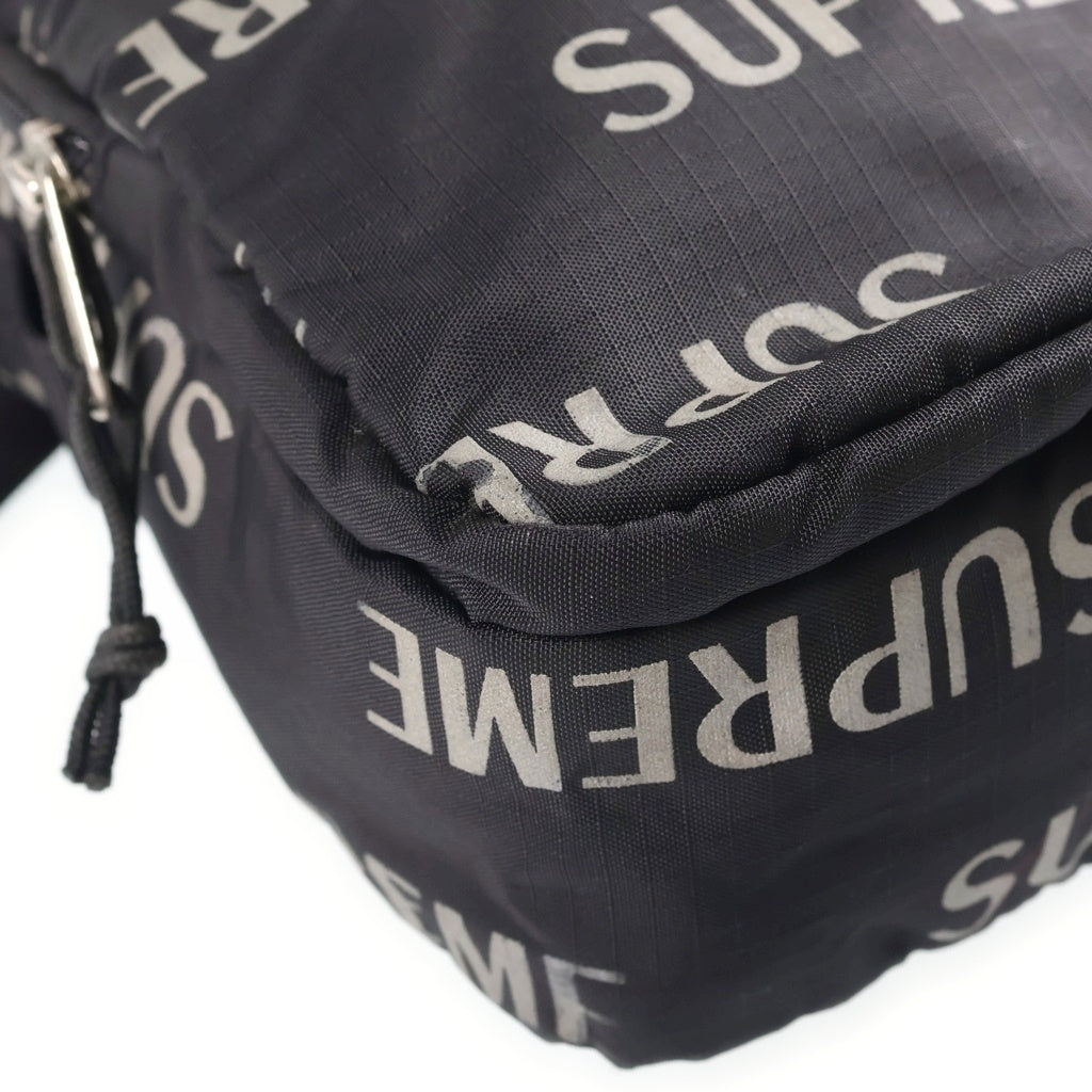 SUPREME(シュプリーム) 3M Reflective Repeat Shoulder Bag リフレクターロゴ総柄 ショルダーバッグ ポーチバック ブラック レディース