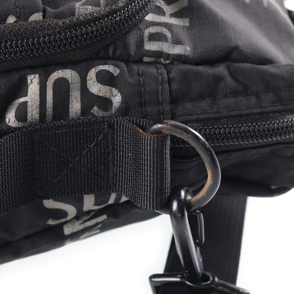 SUPREME(シュプリーム) 3M Reflective Repeat Shoulder Bag リフレクターロゴ総柄 ショルダーバッグ ポーチバック ブラック レディース