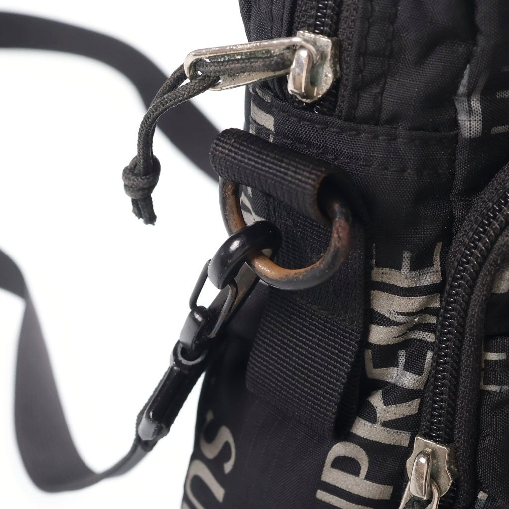 SUPREME(シュプリーム) 3M Reflective Repeat Shoulder Bag リフレクターロゴ総柄 ショルダーバッグ ポーチバック ブラック レディース