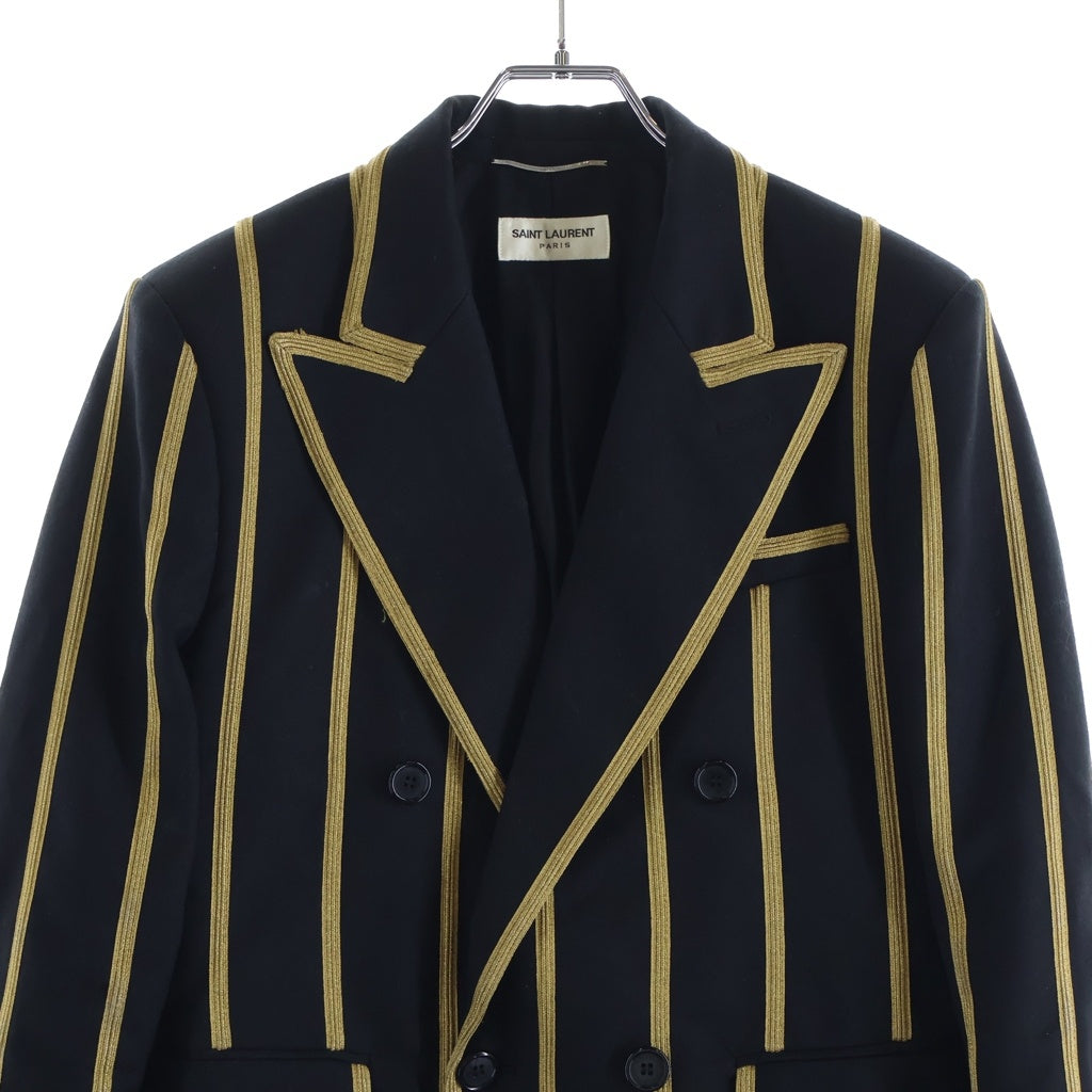 SAINT LAURENT PARIS(サンローランパリ) WOOL TAILORED JACKET ウール テーラードジャケット ブラック/イエロー 559495 Y221W