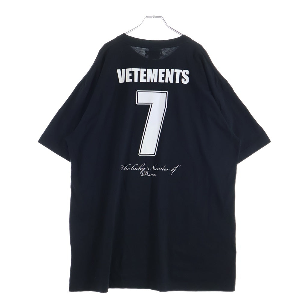 VETEMENTS(ヴェトモン) 19AW PLANET NUMBER VENUS プラネットナンバー 半袖Tシャツ ブラック UAH20TR901