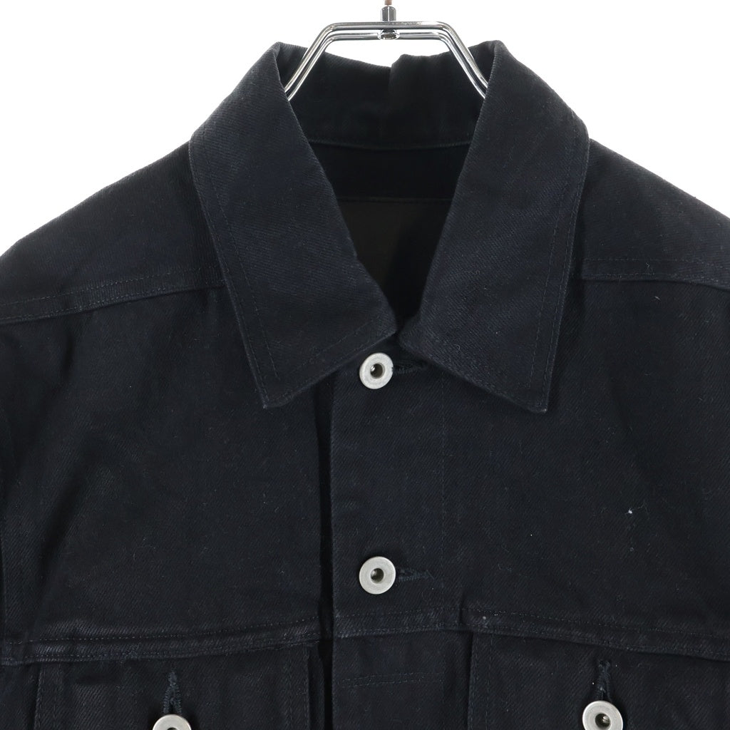 Rick Owens DRKSHDW(リックオウエンス ダークシャドウ) 25SS TRUCKER JKT トラッカージャケット デニムジャケット ブラック DL02D4788-HBLKJP