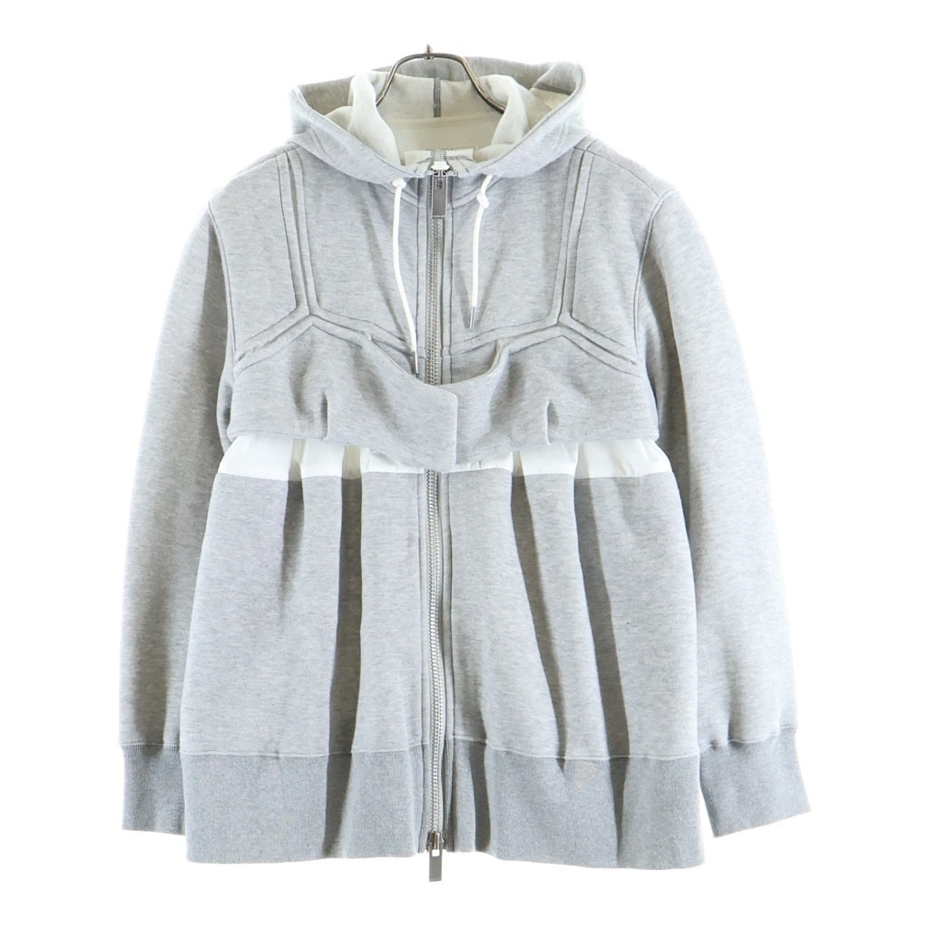 Sacai(サカイ) 22AW Sweat ZipUp Blouson スウェット ジップアップブルゾン ジップアップパーカー グレー 22-06248 レディース