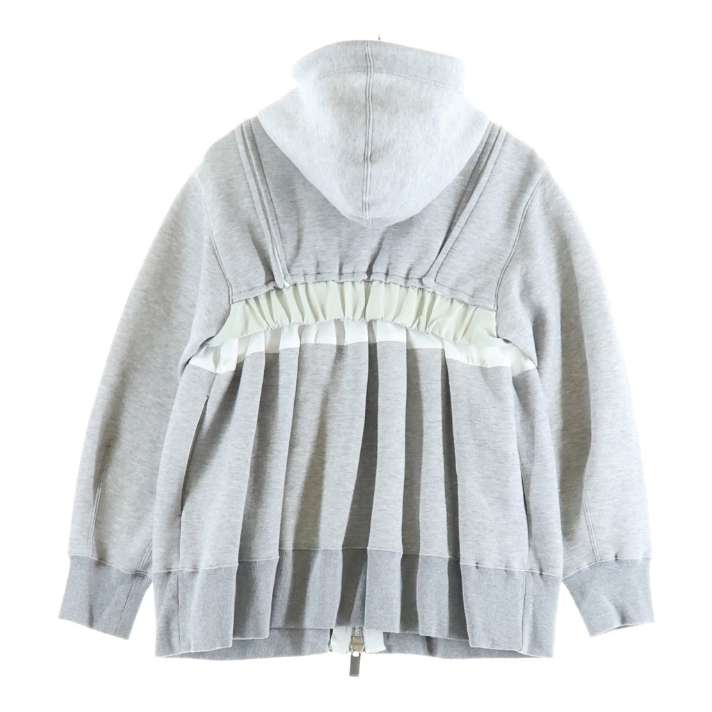 Sacai(サカイ) 22AW Sweat ZipUp Blouson スウェット ジップアップブルゾン ジップアップパーカー グレー 22-06248 レディース