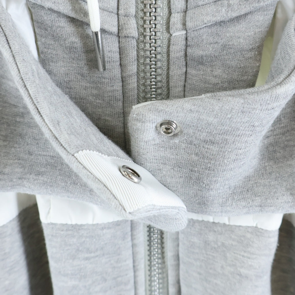 Sacai(サカイ) 22AW Sweat ZipUp Blouson スウェット ジップアップブルゾン ジップアップパーカー グレー 22-06248 レディース