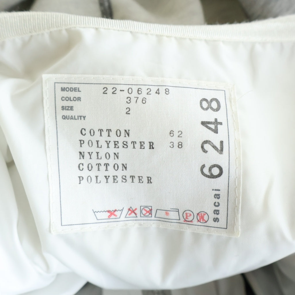 Sacai(サカイ) 22AW Sweat ZipUp Blouson スウェット ジップアップブルゾン ジップアップパーカー グレー 22-06248 レディース