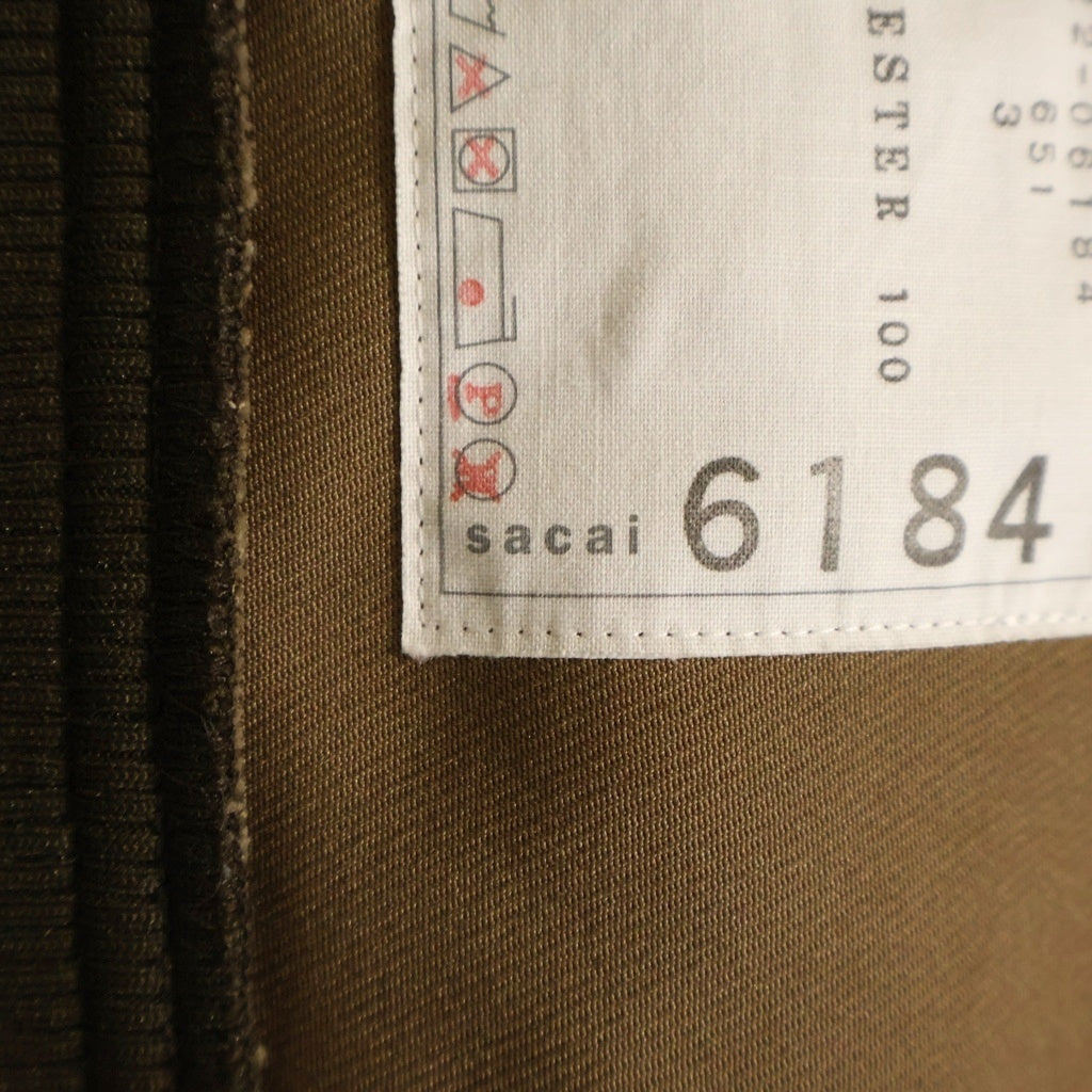 Sacai(サカイ) 22AW Technical Jersey Pullover ロゴジップ テクニカルジャージー スウェット ブラウン 22-06184 レディース