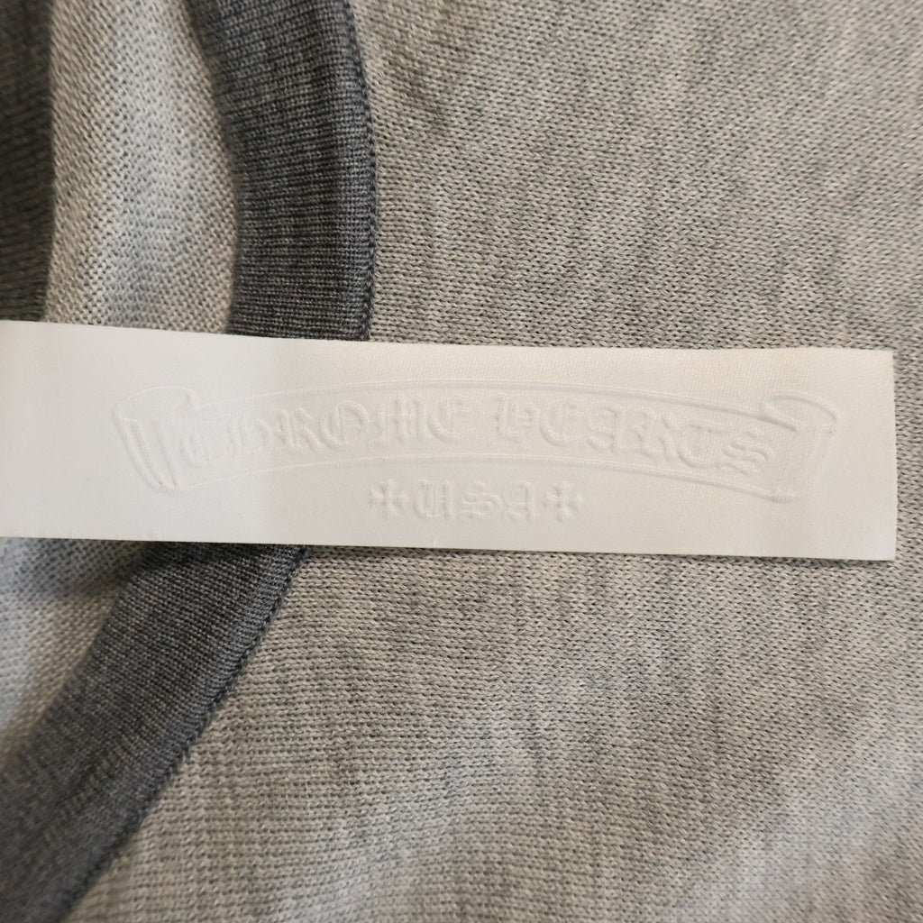 CHROME HEARTS(クロムハーツ) 26SS 3CROSS PATCH CH LOGO 3クロスパッチ CHロゴ刺繍 長袖ラグランスリーブTシャツ グレー