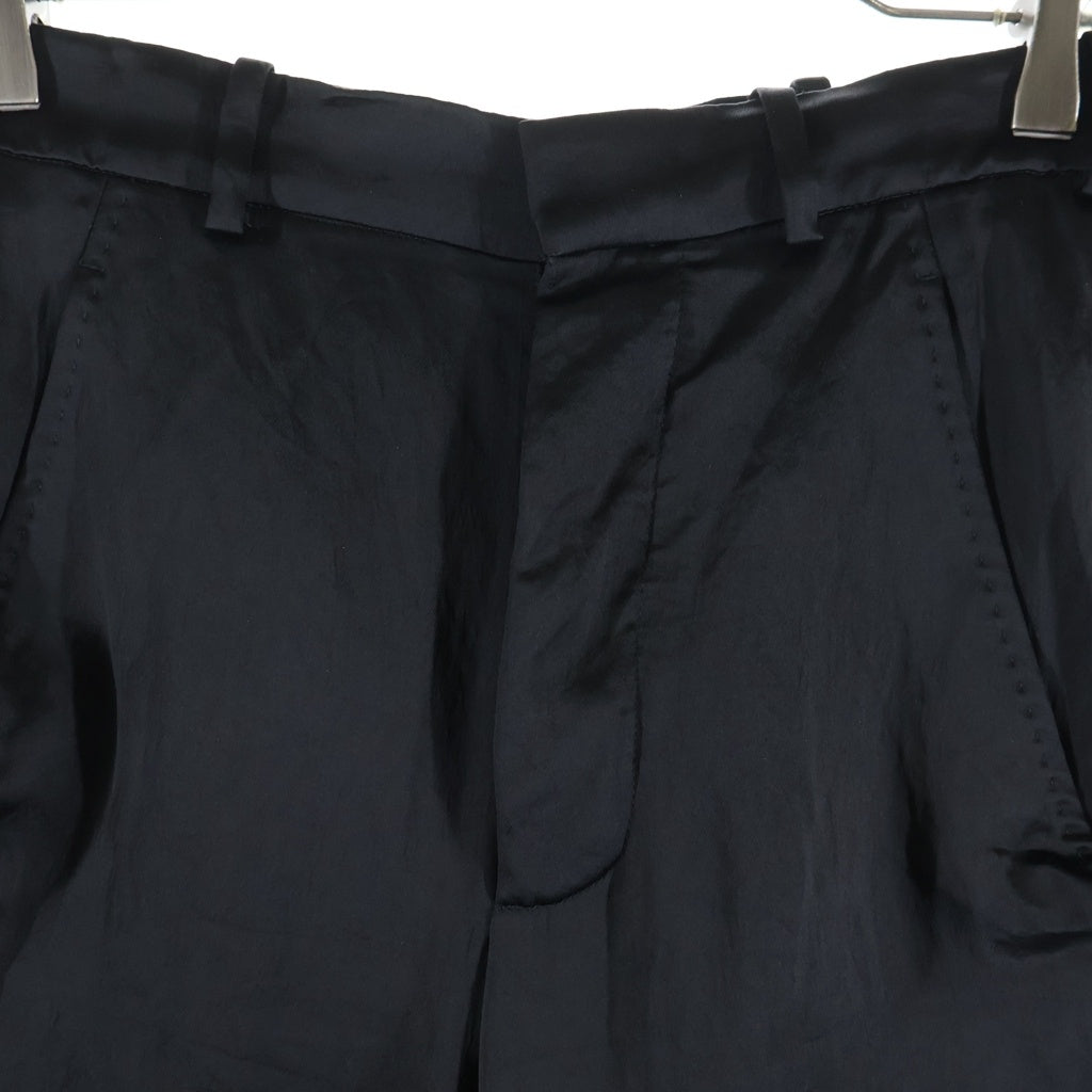 ANN DEMEULEMEESTER(アンドゥムルメステール) 22SS ボンテージワイドパンツ スラックスパンツ ブラック 2201-W-TR03-166-099