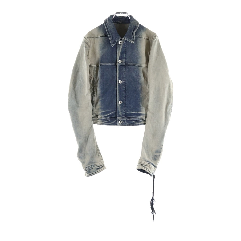 Rick Owens DRKSHDW(リックオウエンス ダークシャドウ) 23SS クロップドデニムジャケット トラッカージャケット ブルー/グレー DU01C6759-SDMPDE