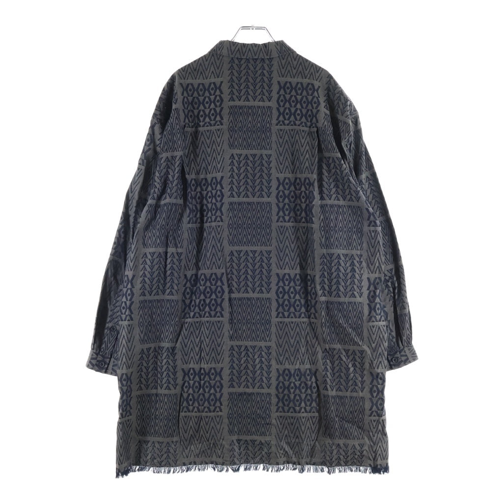 Yohji Yamamoto POUR HOMME(ヨウジヤマモト プールオム) 23AW Open Collar Pattern Shirt オープンカラー パターンシャツ 長袖シャツ グレー HJ-B36-004