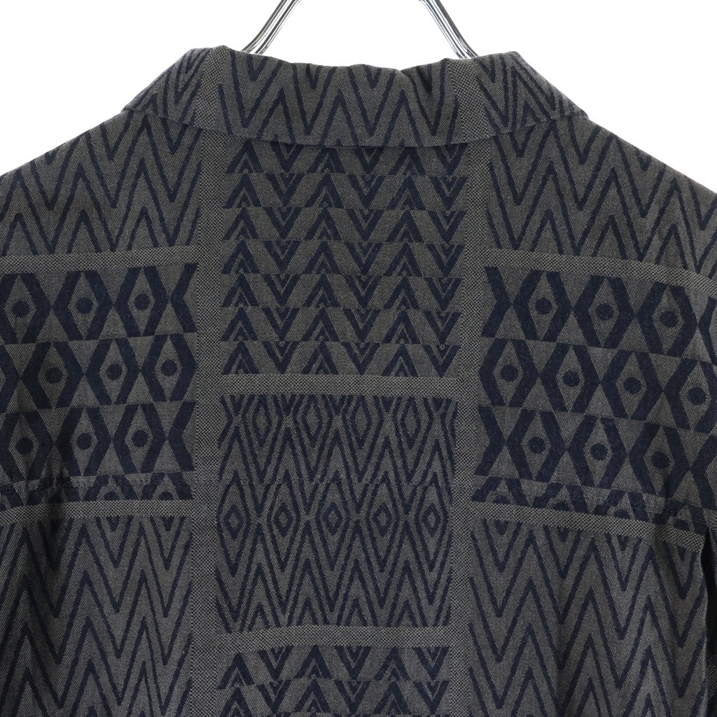 Yohji Yamamoto POUR HOMME(ヨウジヤマモト プールオム) 23AW Open Collar Pattern Shirt オープンカラー パターンシャツ 長袖シャツ グレー HJ-B36-004
