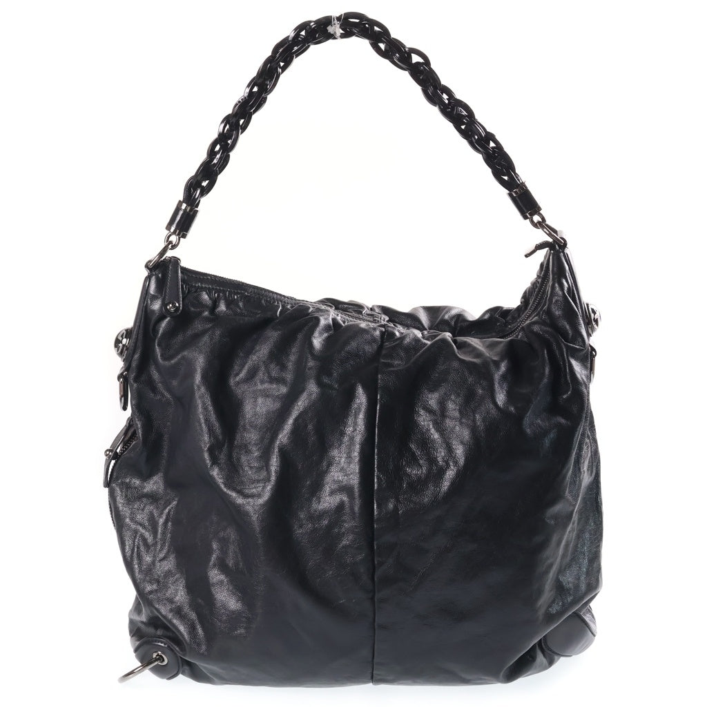 GUCCI(グッチ) PLASTIC CHAIN SHOULDER BAG レザーショルダーバック ハンドバッグ ブラック 228559 レディース