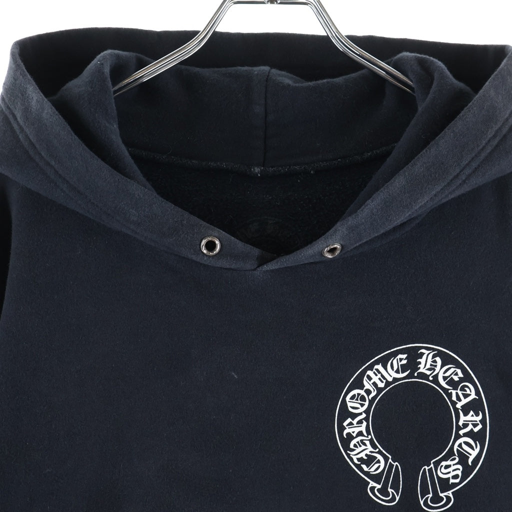 CHROME HEARTS(クロムハーツ) ホースシュー アームフローラルクロスプリント プルオーバースウェットパーカー フーディー ブラック