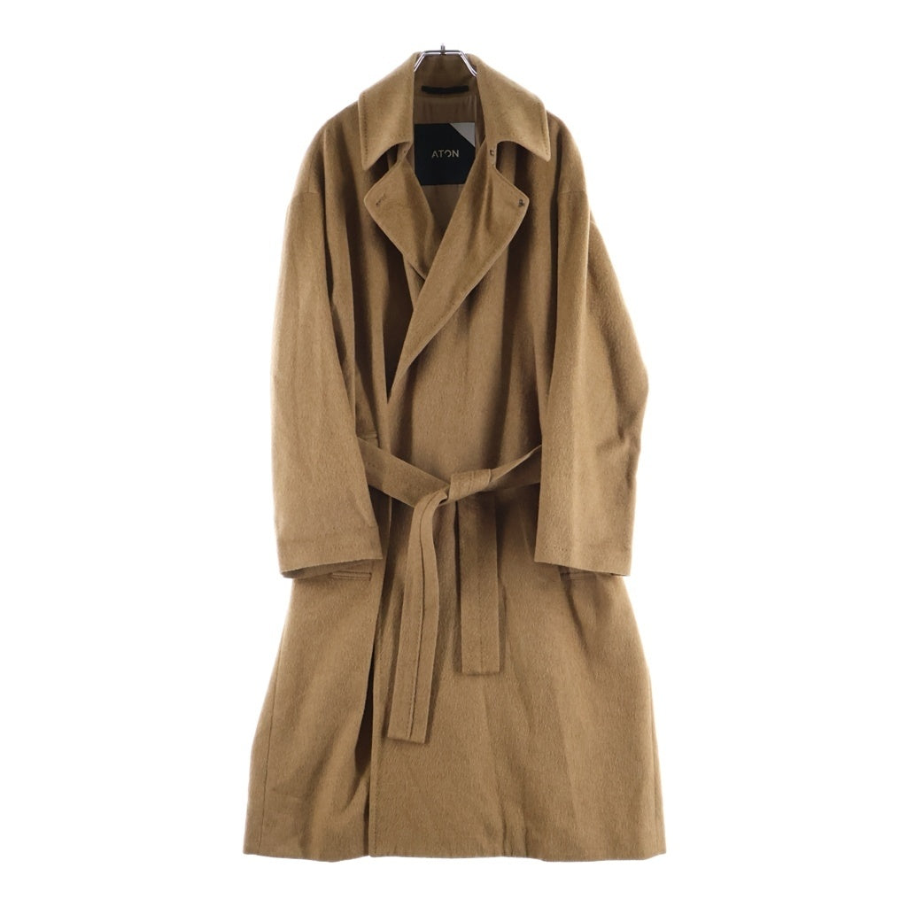 ATON(エイトン) CAMEL MOLESKIN BALMACAAN COAT ATON モールスキン バルマカーンコート ブラウン