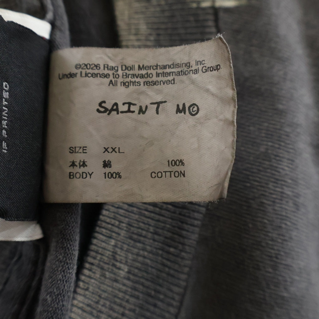 SAINT MICHAEL(セントマイケル) 26SS AEROSMITH AS_SS T-SHIRT エアロスミス エーエス ヴィンテージ加工クルーネック半袖Tシャツカットソー グレー SM-MK8-0000-C25