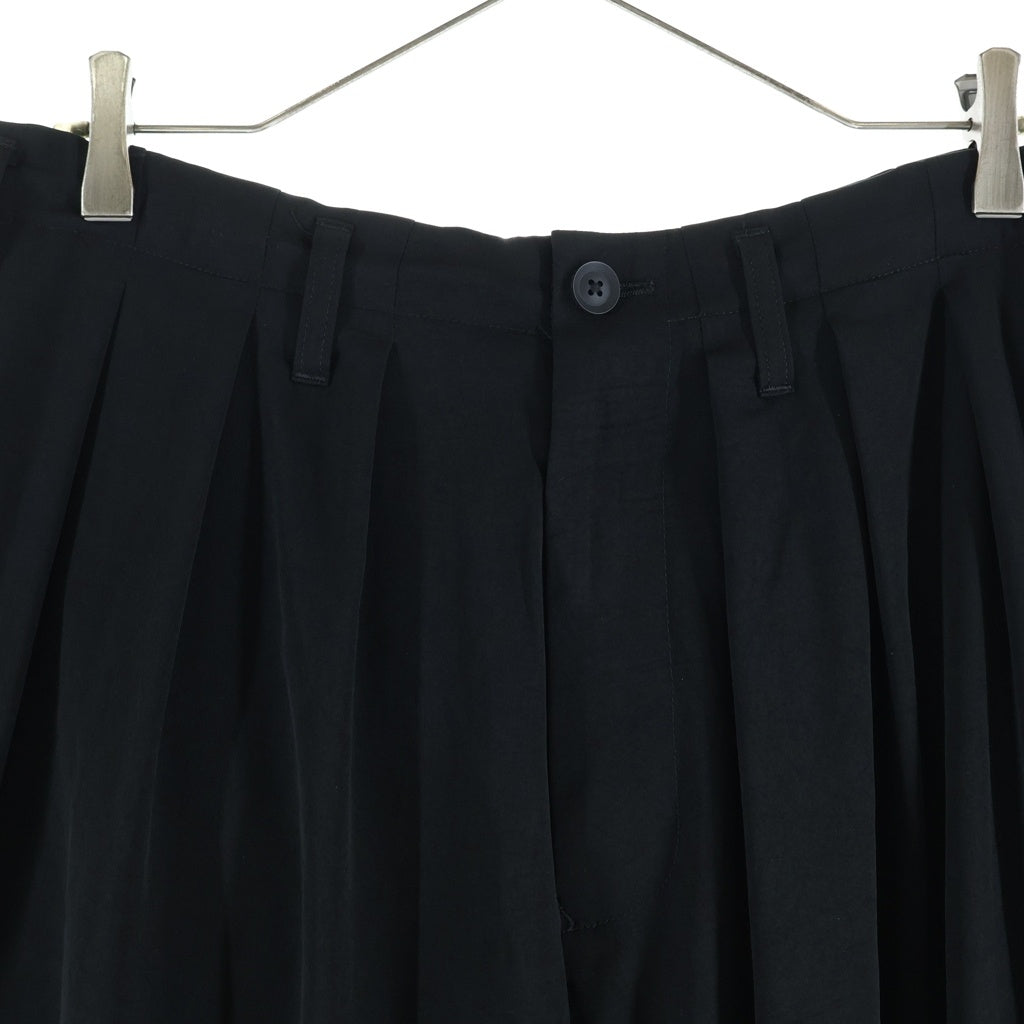 Yohji Yamamoto POUR HOMME(ヨウジヤマモト プールオム) 26SS POUR HOMME TATUXEDO SLIM BALOON PANTS プールオム タキシード スリム バルーンパンツ ブラック HK-P10-500