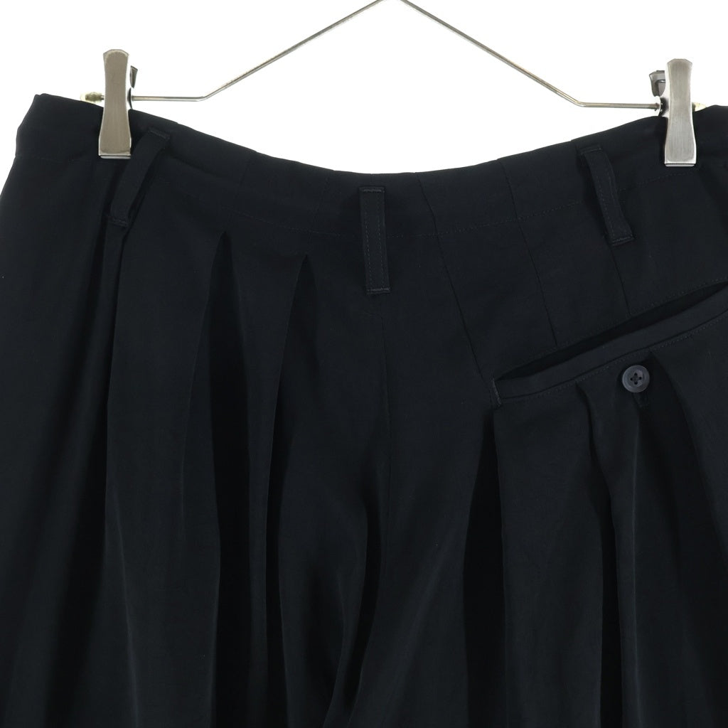 Yohji Yamamoto POUR HOMME(ヨウジヤマモト プールオム) 26SS POUR HOMME TATUXEDO SLIM BALOON PANTS プールオム タキシード スリム バルーンパンツ ブラック HK-P10-500
