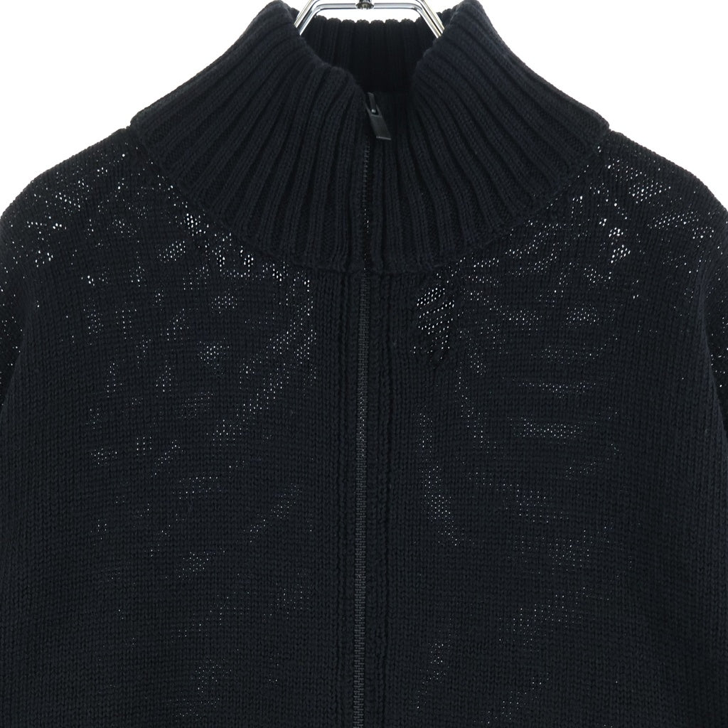 Yohji Yamamoto POUR HOMME(ヨウジヤマモト プールオム) 26AW 5G 3PLY SINGLE JERSEY HIGH NECK ZIP CARDIGAN シングルジャージー ハイネック ジップ カーディガン ブラック HW-K85-196
