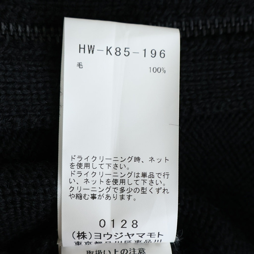 Yohji Yamamoto POUR HOMME(ヨウジヤマモト プールオム) 26AW 5G 3PLY SINGLE JERSEY HIGH NECK ZIP CARDIGAN シングルジャージー ハイネック ジップ カーディガン ブラック HW-K85-196