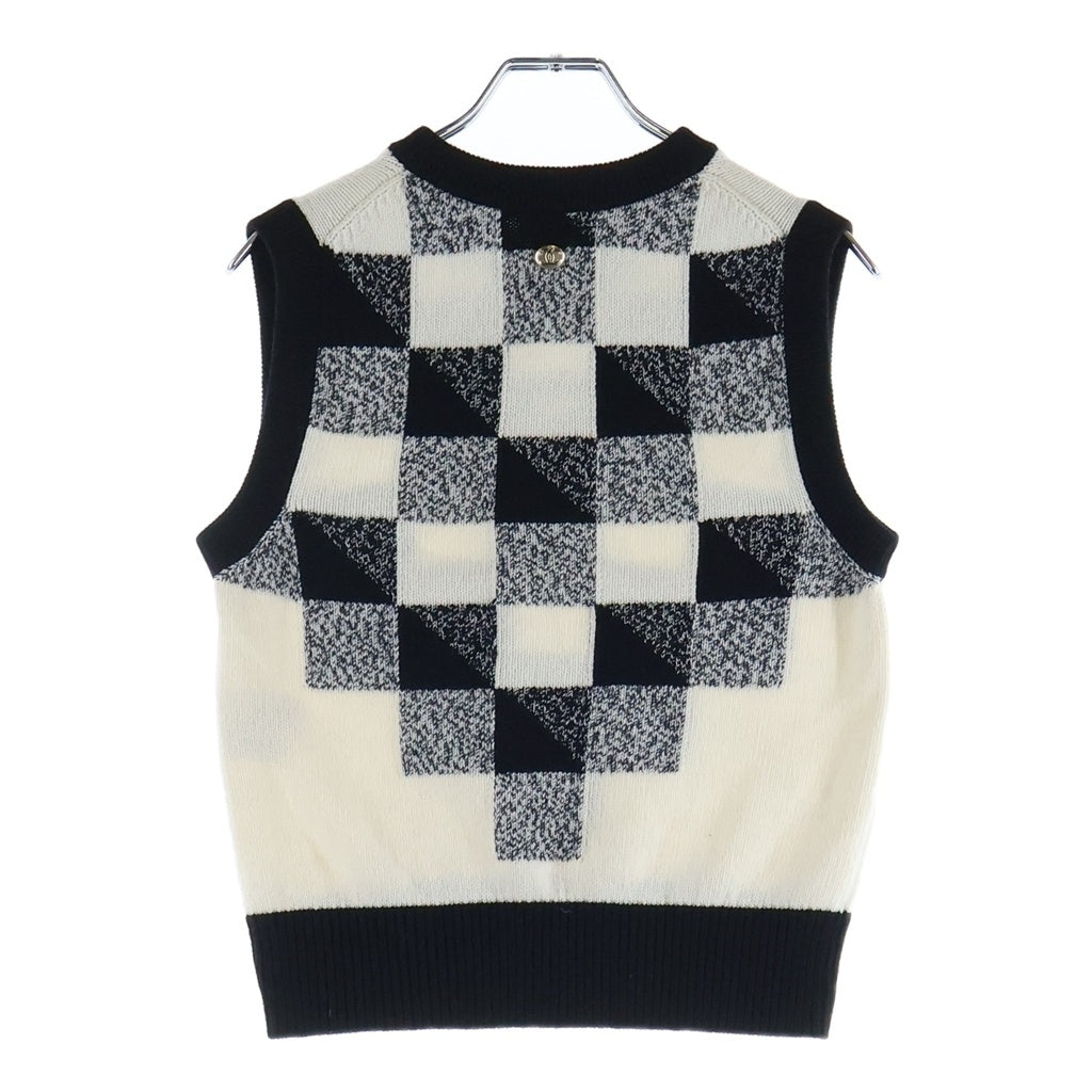 CHANEL(シャネル) ココボタン カシミヤ ニットベスト ブラック/ホワイト P73215K10523 レディース