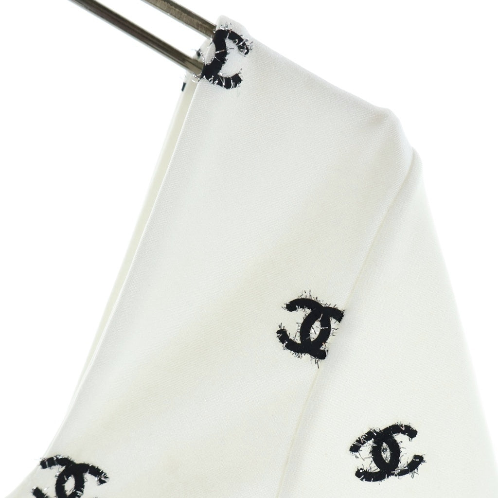 CHANEL(シャネル) 21AW ココマーク総柄 スクエアネック 長袖シャツ ホワイト P71674V14570 レディース