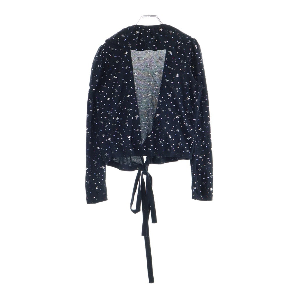 CHANEL(シャネル) ココマーク スパンコール装飾 フリースカーディガン ブラック P64287K60207