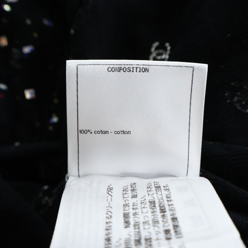 CHANEL(シャネル) ココマーク スパンコール装飾 フリースカーディガン ブラック P64287K60207