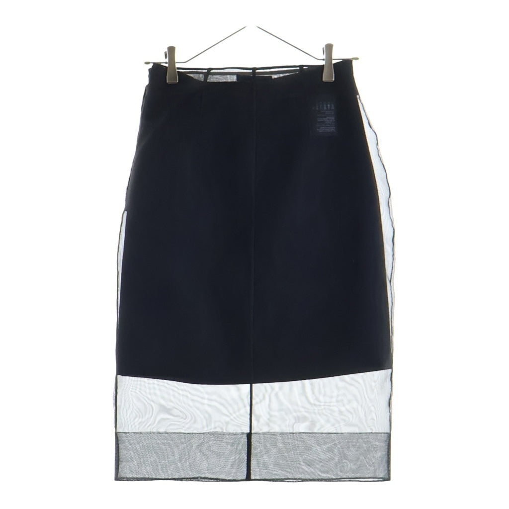PRADA(プラダ) トライアングルロゴ シアーロングスカート ブラック P106J S000 132T レディース