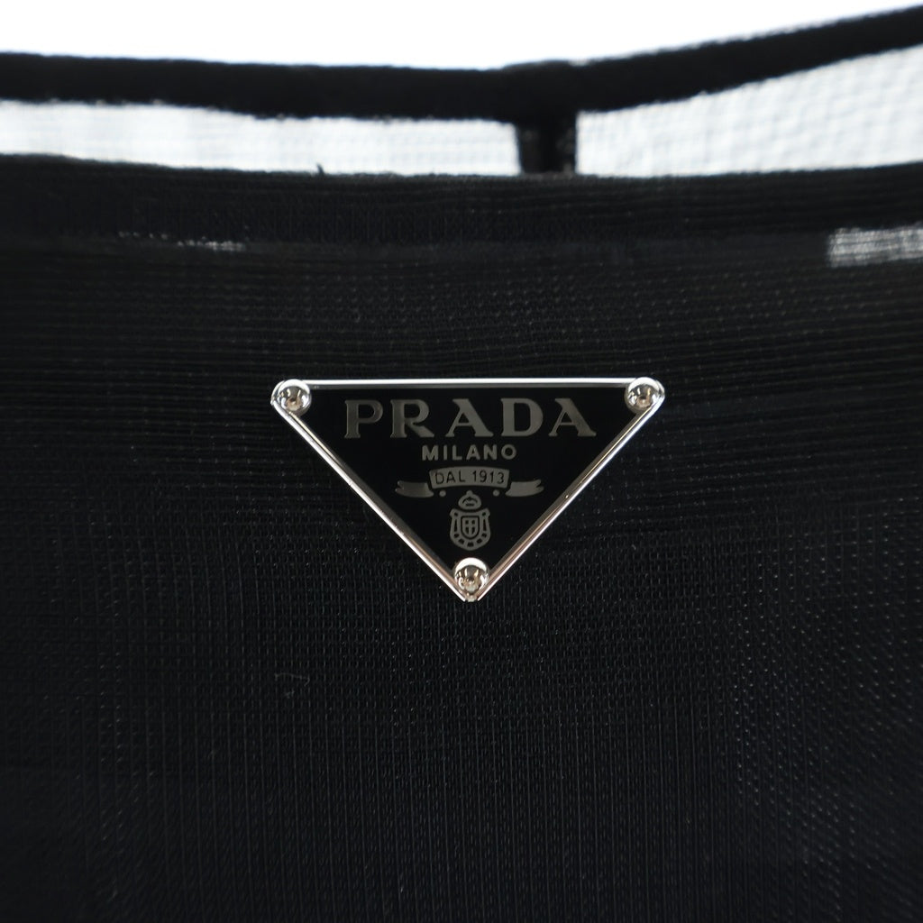 PRADA(プラダ) トライアングルロゴ シアーロングスカート ブラック P106J S000 132T レディース