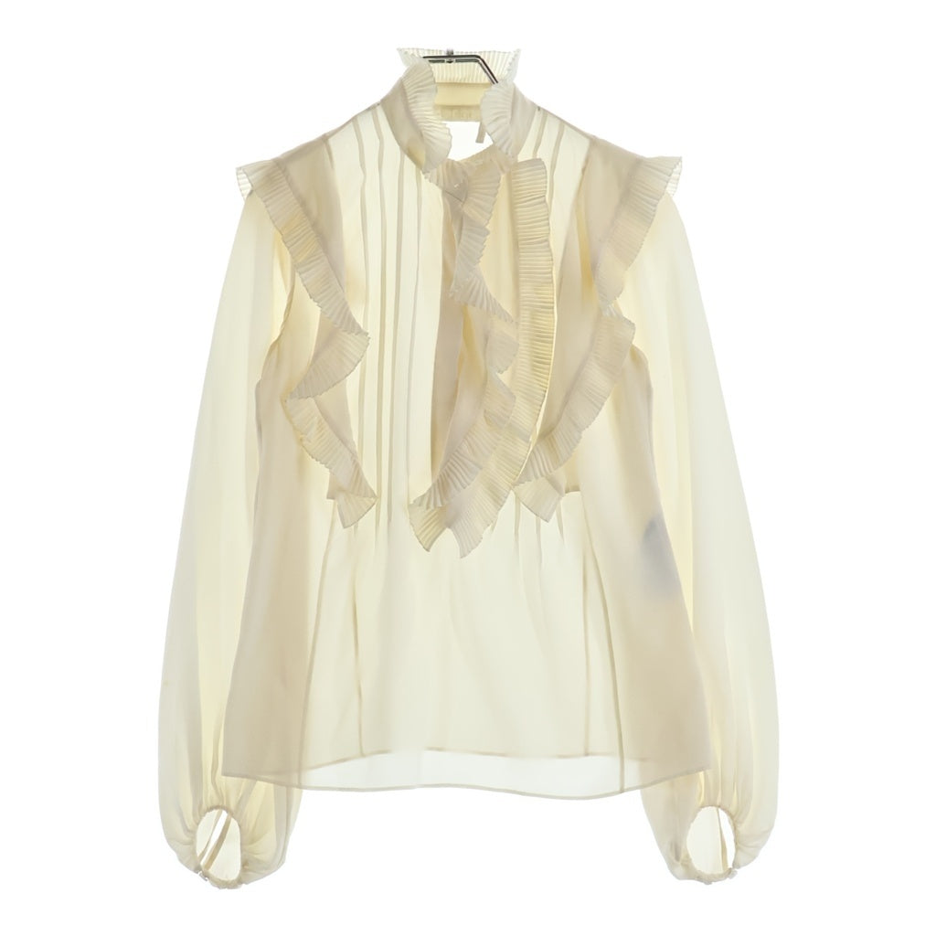 Chloe(クロエ) フリルデザイン 長袖シアーシャツ アイボリー CHC20SHT0900410734 レディース