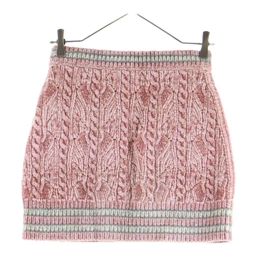 CHANEL(シャネル) 22AW ココマーク ケーブルニット スカート ピンク P73533K10528 レディース