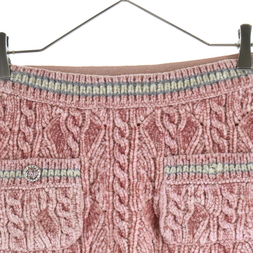 CHANEL(シャネル) 22AW ココマーク ケーブルニット スカート ピンク P73533K10528 レディース