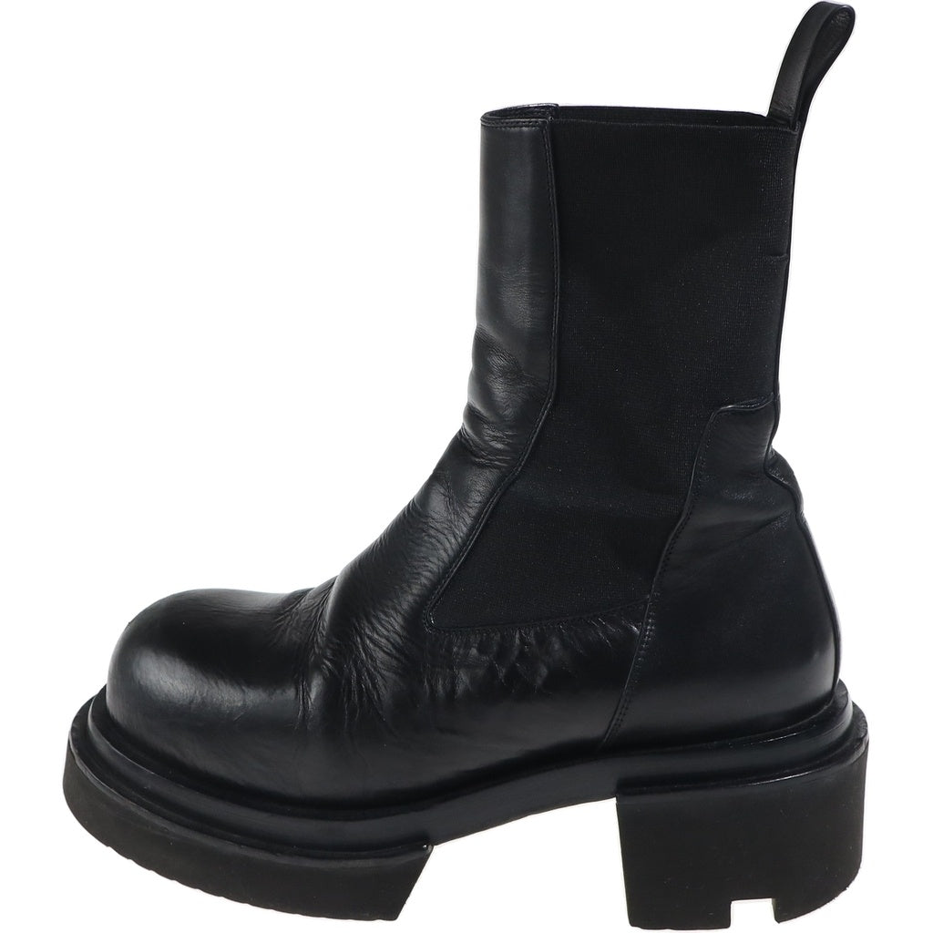 Rick Owens(リックオウエンス) BEATLE BOGUN ビートルボーガン サイドゴア プラットフォーム レザーブーツ 02C7832 ブラック