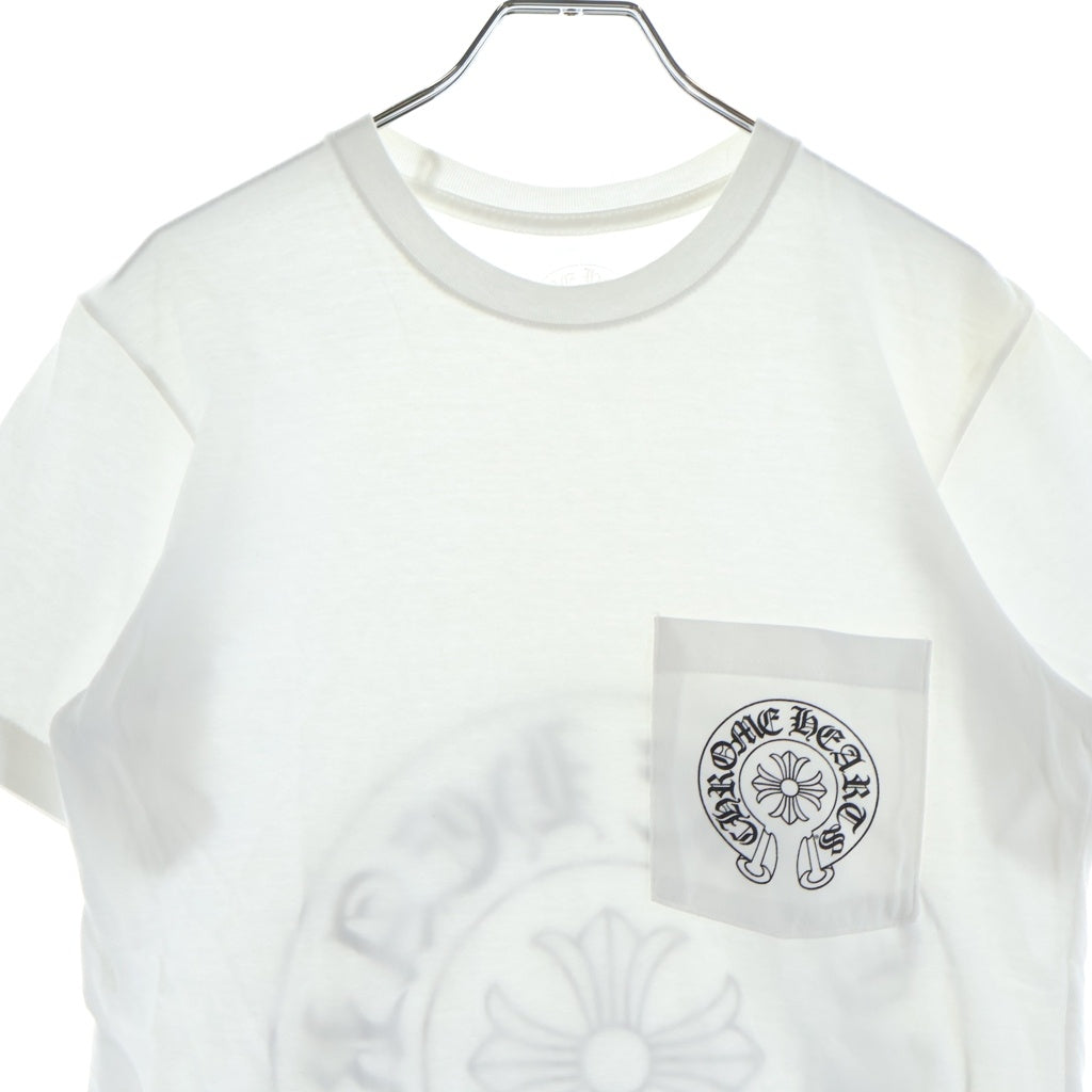 CHROME HEARTS(クロムハーツ) HONOLULU LIMITED BACK HOSESHOE TEE ホノルル限定 バックホースシュープリント クルーネック半袖カットソーTシャツ ホワイト