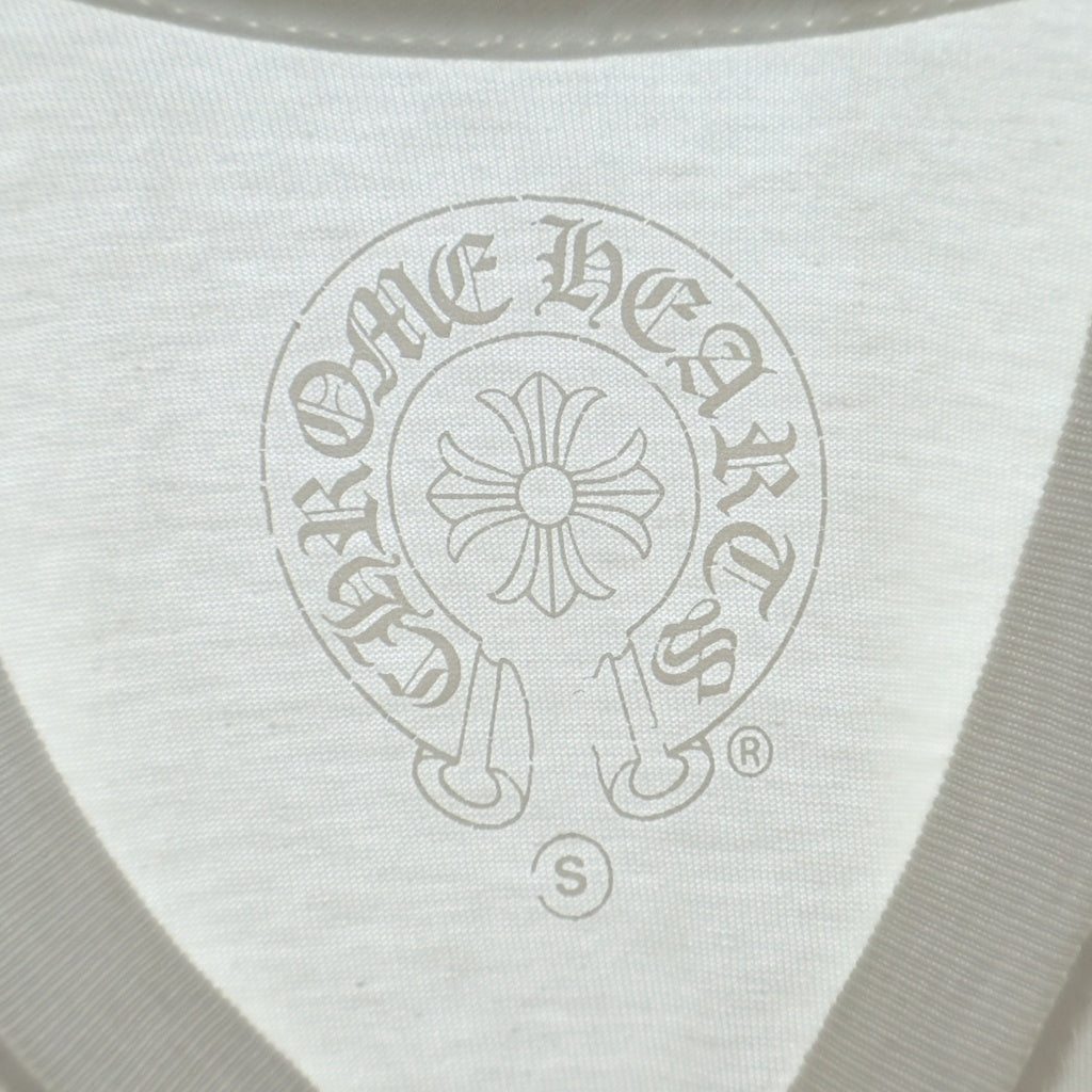 CHROME HEARTS(クロムハーツ) HONOLULU LIMITED BACK HOSESHOE TEE ホノルル限定 バックホースシュープリント クルーネック半袖カットソーTシャツ ホワイト