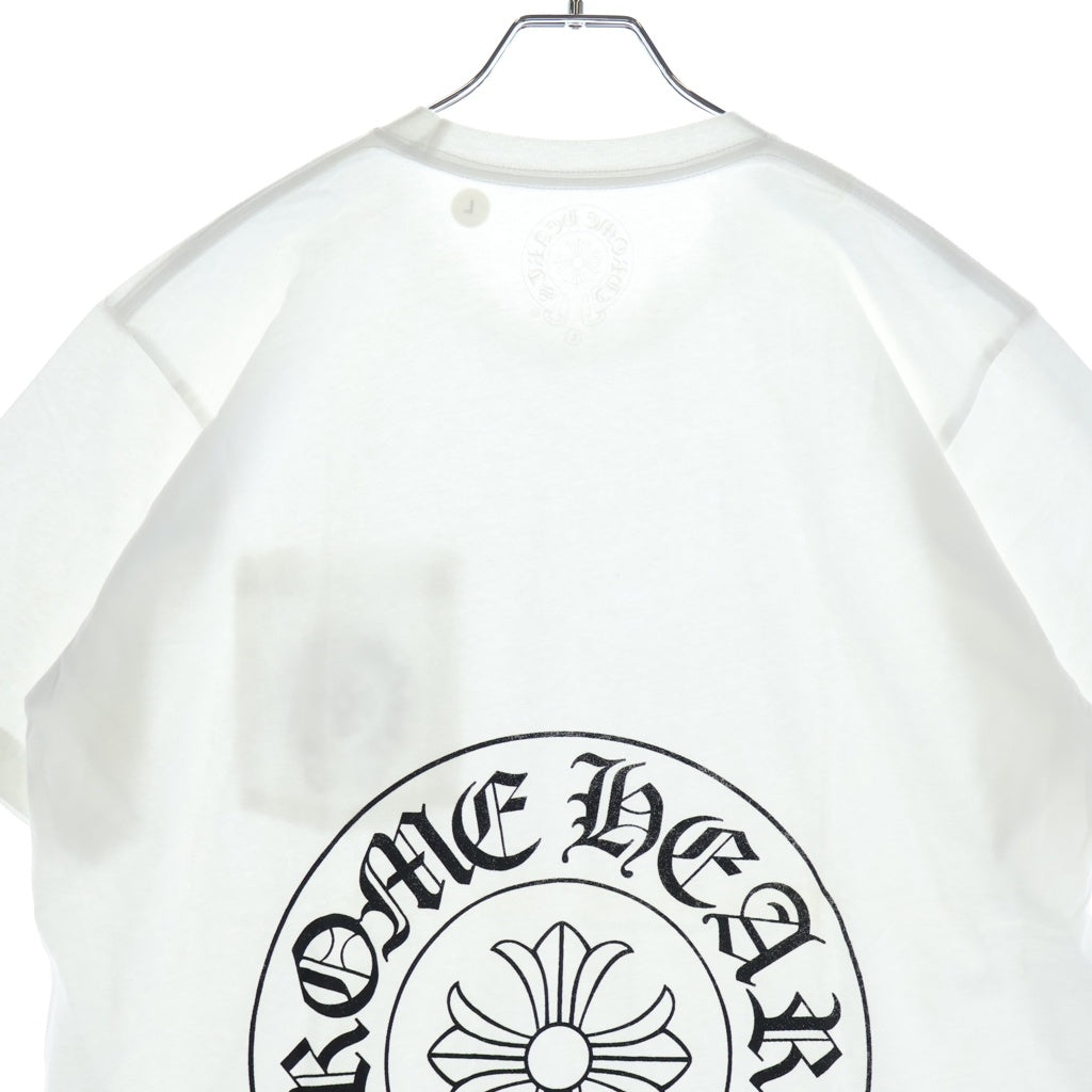 CHROME HEARTS(クロムハーツ) KOREA LIMITED BACK HOSESHOE TEE 韓国限定 バックホースシュープリント クルーネック半袖カットソーTシャツ ホワイト