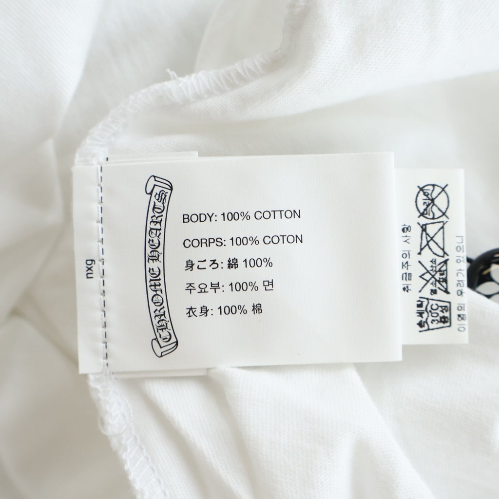 CHROME HEARTS(クロムハーツ) KOREA LIMITED BACK HOSESHOE TEE 韓国限定 バックホースシュープリント クルーネック半袖カットソーTシャツ ホワイト