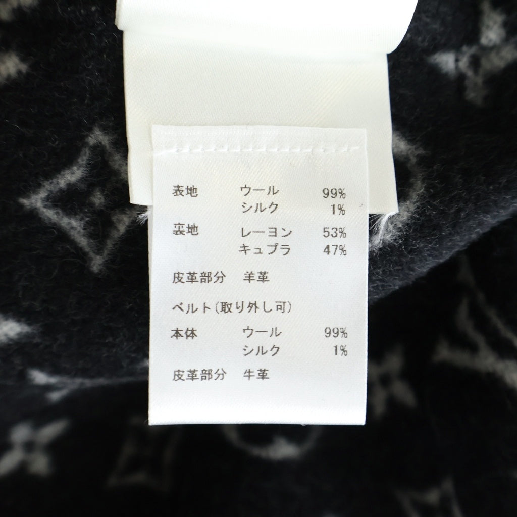LOUIS VUITTON(ルイヴィトン) 22SS 裏地モノグラム総柄 ウールコート ブラック レディース RW221WW QWE FMCO06
