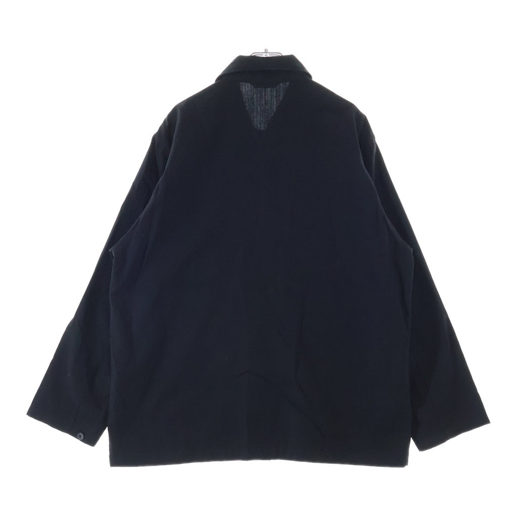 AURALEE(オーラリー) WOOL HERRINGBONE OVER SHIRT ウール ヘリンボーン オーバー 長袖シャツ ブラック A25SB01CH