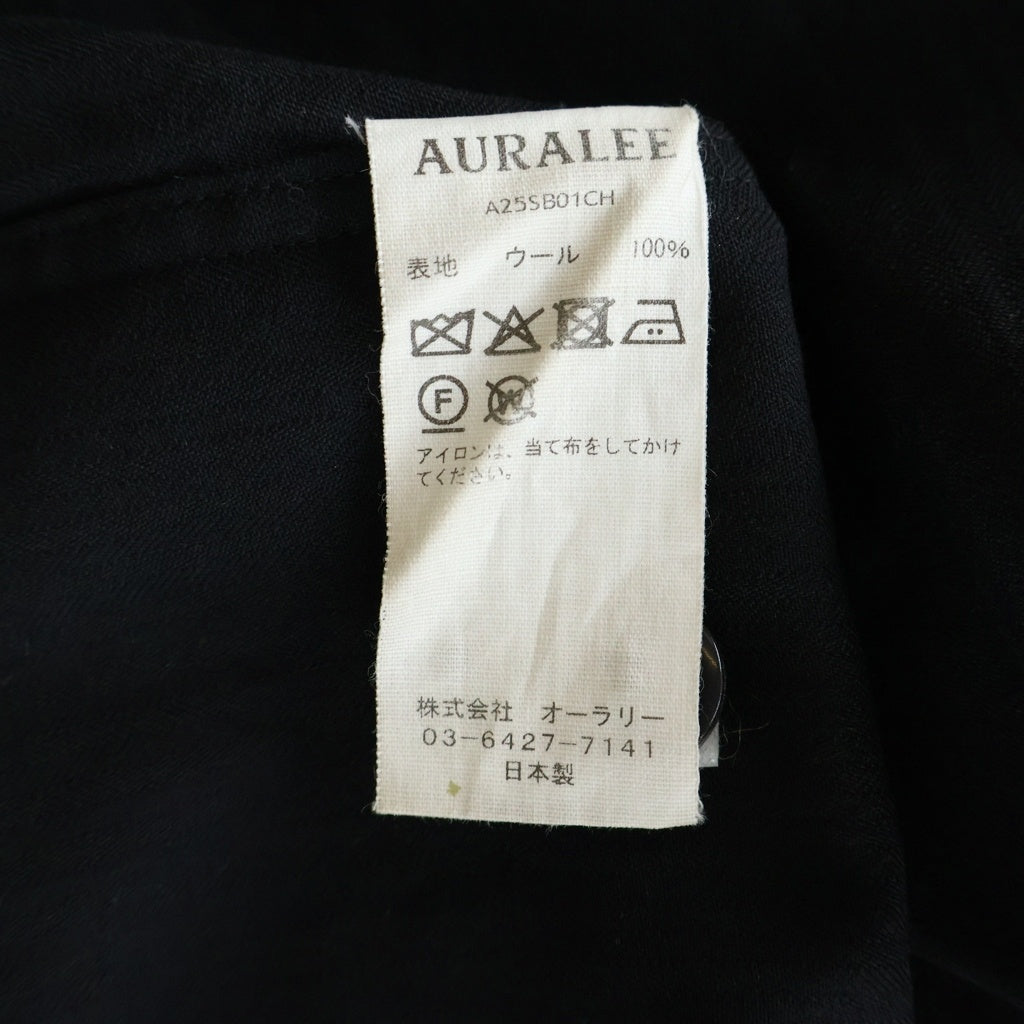 AURALEE(オーラリー) WOOL HERRINGBONE OVER SHIRT ウール ヘリンボーン オーバー 長袖シャツ ブラック A25SB01CH
