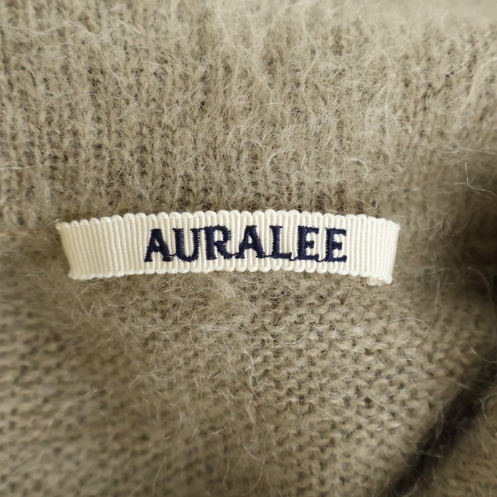 AURALEE(オーラリー) 24AW BRUSHED SUPER KID MOHAIR KNIT POLO ブラッシュドスーパーキッドモヘア ニットポロシャツ ベージュ A24AP02KM
