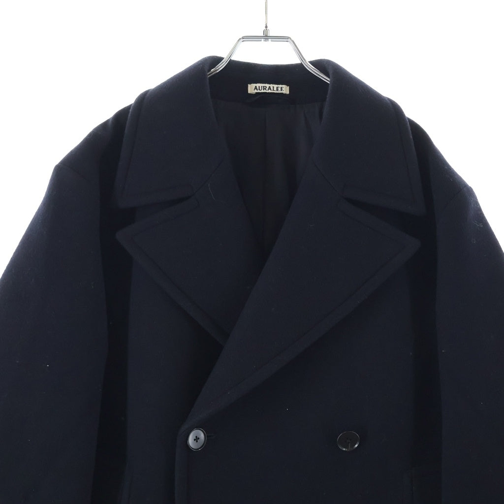 AURALEE(オーラリー) 24AW SPONGE WOOL MELTON P-COAT スポンジウール メルトン ピーコート ブラック A24AC02SB