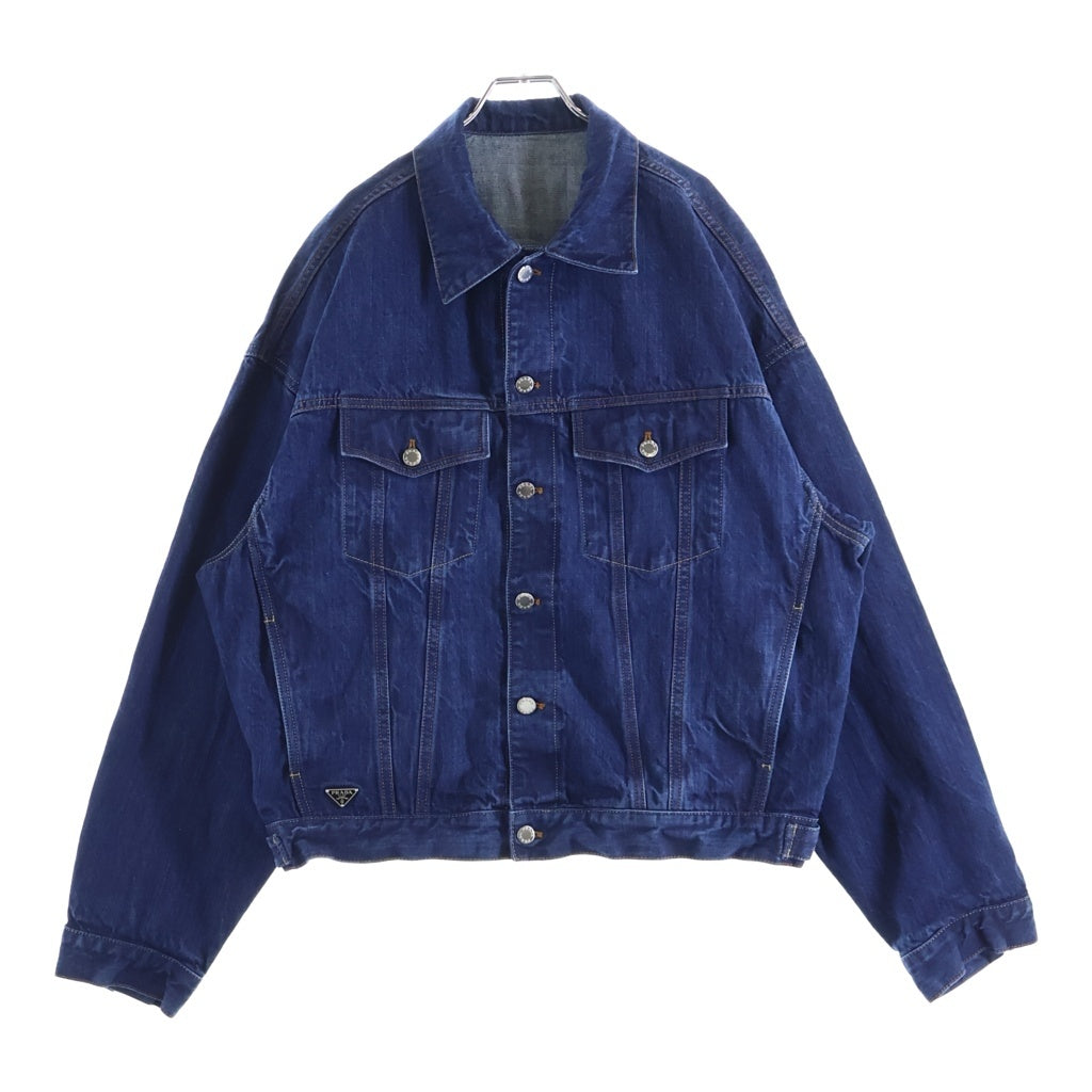 PRADA(プラダ) トライアングルロゴプレート ボタンアップ デニムジャケット インディゴ GEB257 SAAO 15C7