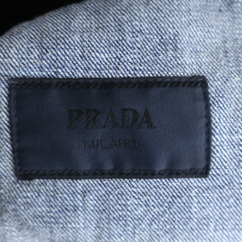 PRADA(プラダ) トライアングルロゴプレート ボタンアップ デニムジャケット インディゴ GEB257 SAAO 15C7