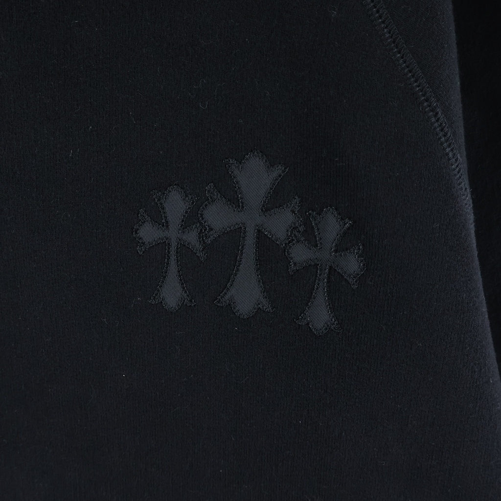 CHROME HEARTS(クロムハーツ) Y NOT 7-11 CEMETERY CROSS BACK CH LOGO HOODIE ワイノット フロントセメタリークロス バックCHロゴパッチ プルオーバースウェットパーカー ブラック