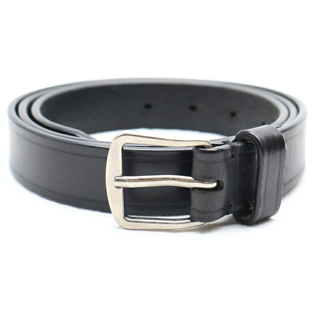 ANN DEMEULEMEESTER(アンドゥムルメステール) Willow 2.5cm BELT レザーベルト シルバー/ブラック