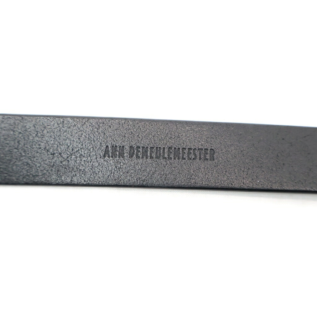ANN DEMEULEMEESTER(アンドゥムルメステール) Willow 2.5cm BELT レザーベルト シルバー/ブラック