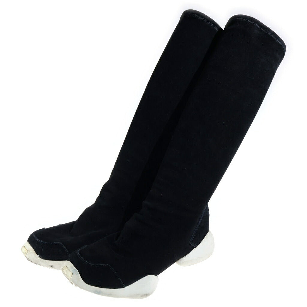 Rick Owens(リックオウエンス) ×adidas 15AW RUNNER STRETCH BOOT ランナーストレッチブーツ レザーシューズ ブラック RM15F7802/LNSMS