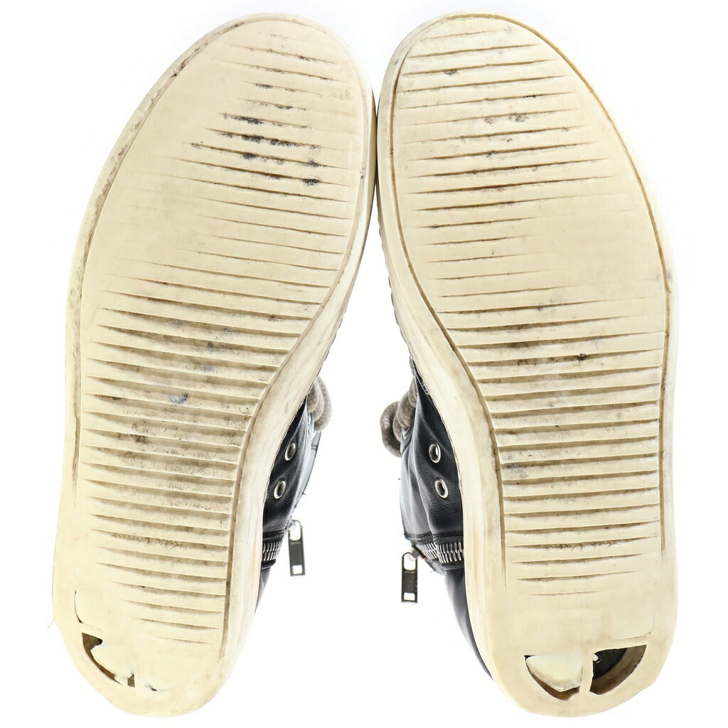 Rick Owens(リックオウエンス) 24AW PORTERVILLE JUMBO LACED SNEAKER ポーターヴィル期 ジャンボレースド レザーハイカットスニーカー ブラック RU02D6892 LCOW2